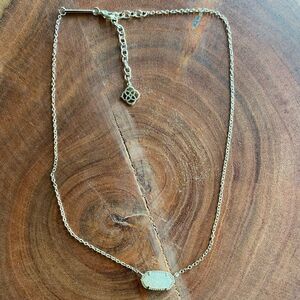 Kendra Scott Ever Pearl Drusy Pendant‎ on 14k over brass Necklace